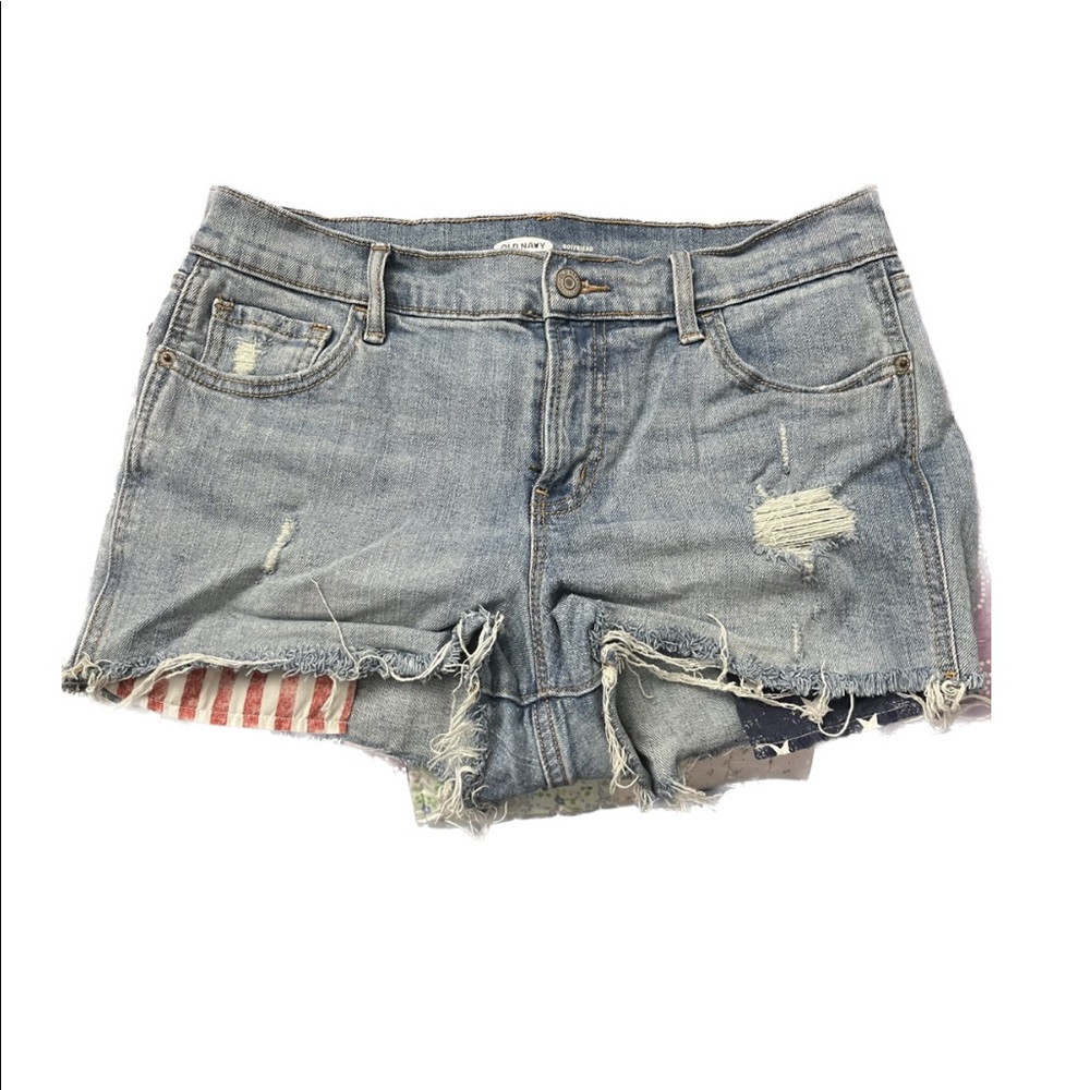 Old navy jean short American flag pockets